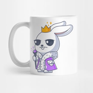 Cute bunny king wearing king clothes and crown Mug